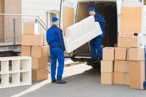 Removal team planning a house move in Earls Court near period flats