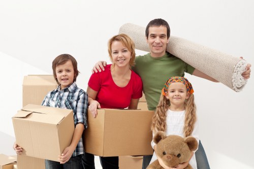 Packing office furniture and equipment for a business move in Earls Court