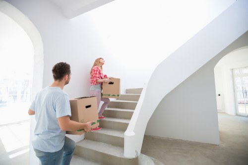 Business moving equipment and furniture during an Earls Court relocation